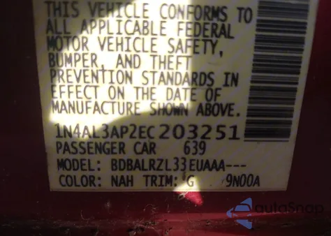 2014 Nissan Altima 2.5 S from USA, damaged, VIN 1N4AL3AP2EC203251